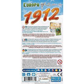 Jeu de stratégie Asmodee Extension Europe 1912 Les aventuriers du rail