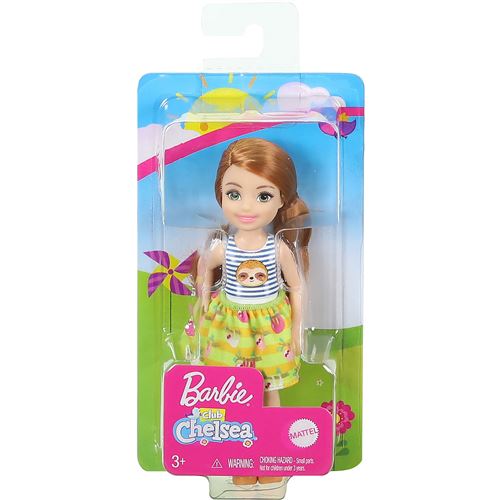 Barbie club chelsea - Poupée articulée avec jupe graphique et top rayé - 15cm - GHV66