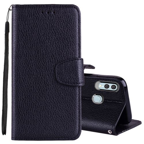 Etui en PU avec support noir pour votre Huawei P Smart (2019)/Nova Lite 3