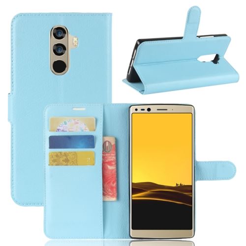 DOOGEE MIX 2 Housse Etui Cuir PU Texture Litchi Bleu ALS51273
