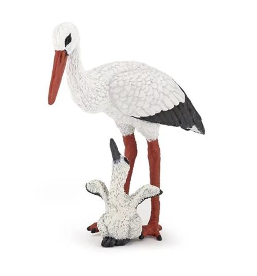 Papo Stork and Baby Stork Toy Figure