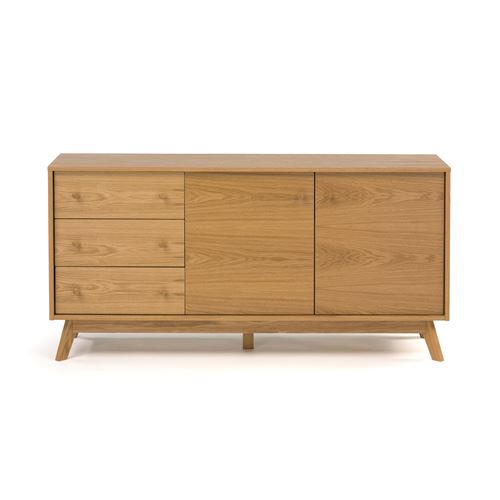 Paris Prix - Buffet 3 Tiroirs & 2 Portes kensal 145cm Chêne