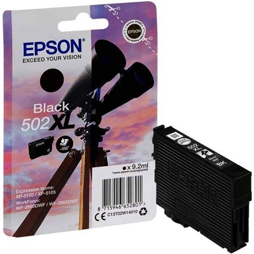 Epson 502 XL Noir - Cartouche d'encre compatible - 17ml - k2print