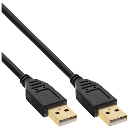 Câble InLine® USB 2.0, AM / AM, contacts noirs, plaqués or, 0,5 m