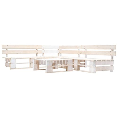 Vidaxl Blanc Ensembles De Bancs. Canapes Et Tables De Jardin Bois 4 Personnes 4 Pieces - Image 1