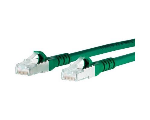 Metz Connect 1308451555-E RJ45 Câble réseau, câble patch CAT 6a S/FTP 1.50 m vert avec cliquet dencastrement