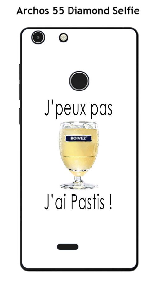 Coque TPU gel souple Archos 55 Diamond Selfie design J'peux pas j'ai pastis