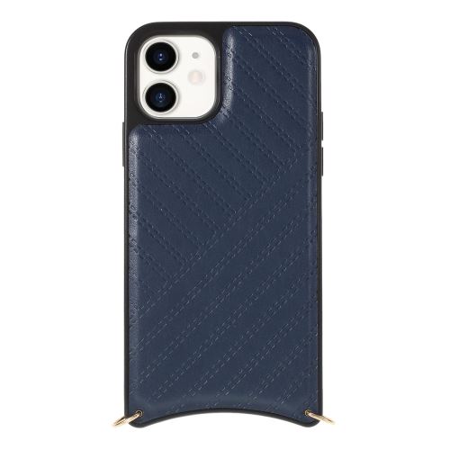 Coque en TPU + PU mutural avec sangle bleu pour votre Apple iPhone 11 6.1 pouces