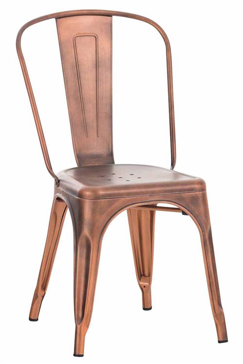 Chaise empilable en métal Benedikt , Cuivre