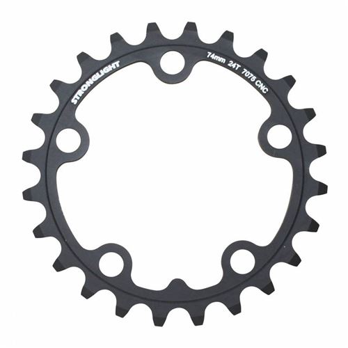Plateau route 5bra 24dts d.74 triple noir alu 7075 stronglight 9-10v.