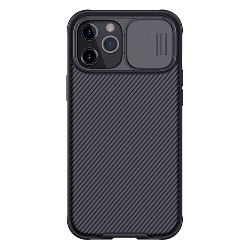 Coque Avec couvercle de caméra Slide Anti-chute Pour iPhone 12 Pro 6.1-Noir