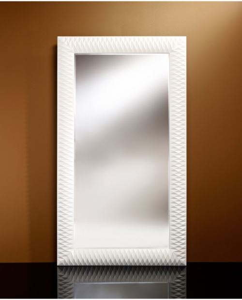 Miroir Contemporain NICK L WHITE Large Rectangulaire Blanc 106x189 cm
