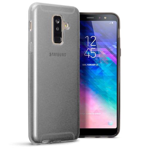 Coque Souple en Gel Silicone pour Samsung Galaxy A6 Plus Mate Fine et Légère - Gris