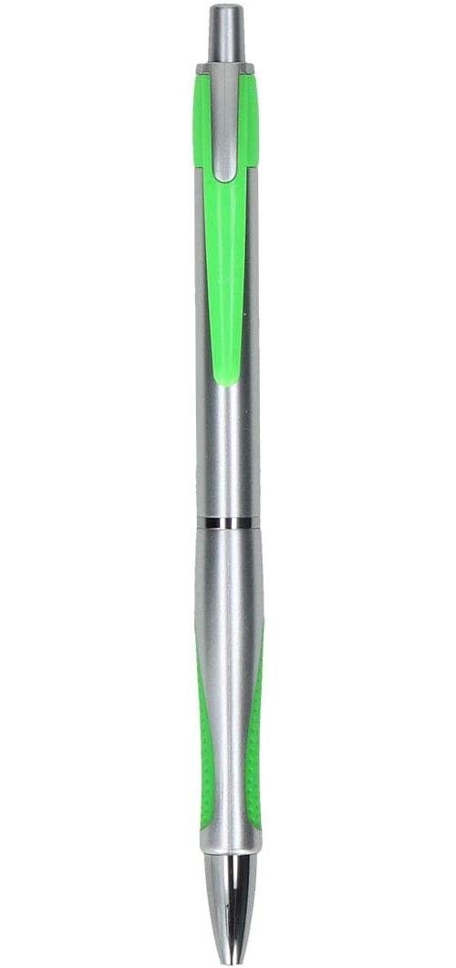 PM Lot de 25 Stylo bille rétractableBingo Argenté/vert 0,7 mm