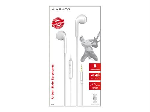 Vivanco URB 40 W - Écouteurs avec micro - intra-auriculaire - filaire - jack 3,5mm - blanc