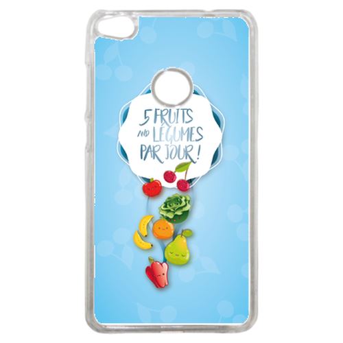 Coque 5 Fruits Et Legumes Fond Bleu Pale Compatible P8 2017 Transparent