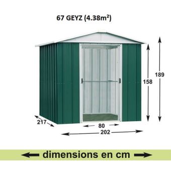 Abri De Jardin En Metal Galvanise Geyz 4 M Longueur 2 M