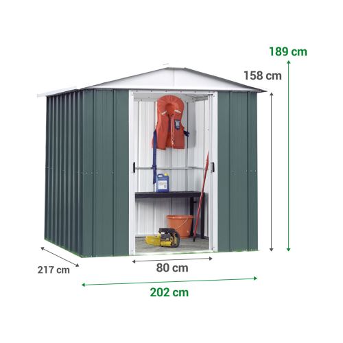 Abri De Jardin En Metal Galvanise Geyz 4 M Longueur 2 M