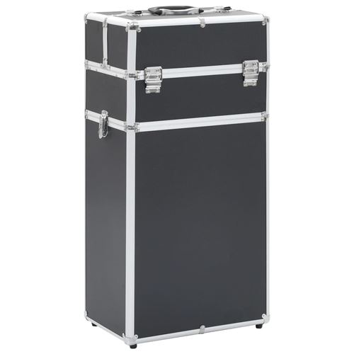 vidaXL Chariot de maquillage Aluminium Noir