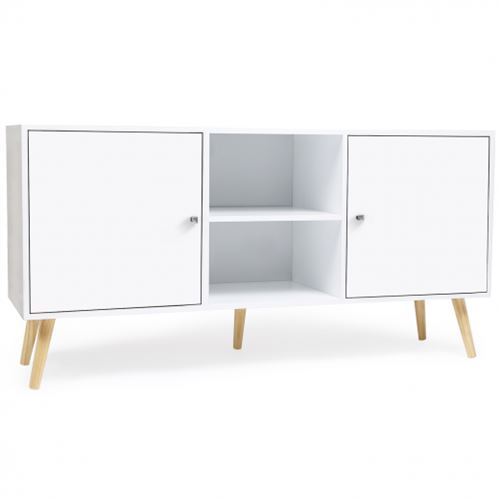 Buffet Effie scandinave 2 portes bois blanc
