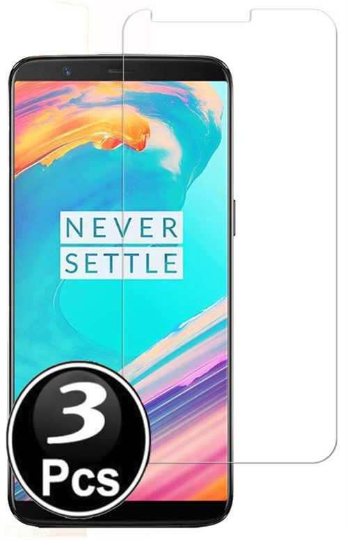 One Plus 5T Vitre protection d'ecran en verre trempé incassable lot de 3 Glass