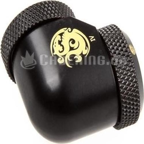 bitspower bitspower multi-link adapter 90 grad fur 2x 12mm ad - carbon bla noir
