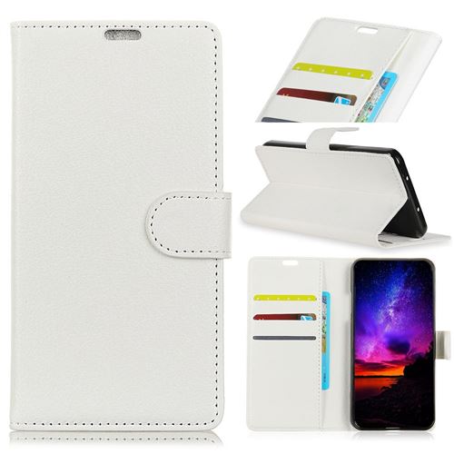 Etui en PU litchi blanc pour votre Nokia 9