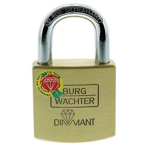 Burg-Wächter Cadenas, Anse de 7,5 mm de diamètre, Ultra-dur, Protection contre l'ouverture par coupe-boulons et perçage, 2 clés, Diamant D 600 40 SB