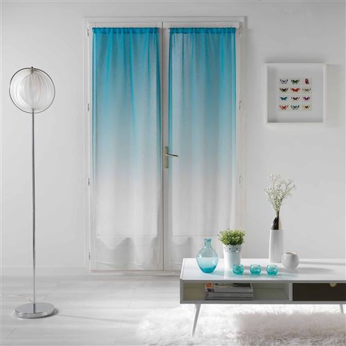 Paire droite passe tringle 2 x 70 x 200 cm voile sable imprime vitalia Ciel