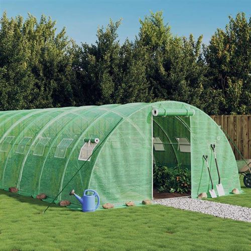 Non Communiqué Vert Vidaxl Serre Avec Cadre En Acier 24 M² 6X4x2 M, Polytunnel, Serre À Cadre Froid, Serre Pour Tomate, Serre De Jardin, 3188062