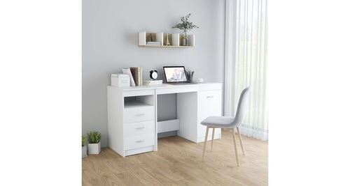 Bureau blanc 140x50x76 cm aggloméré