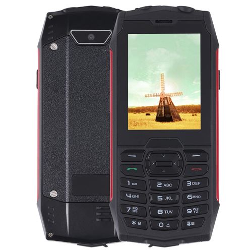 Téléphone Incassable Étanche Antichoc 2.8 Pouces Batterie 2000mAh Dual SIM Rouge YONIS