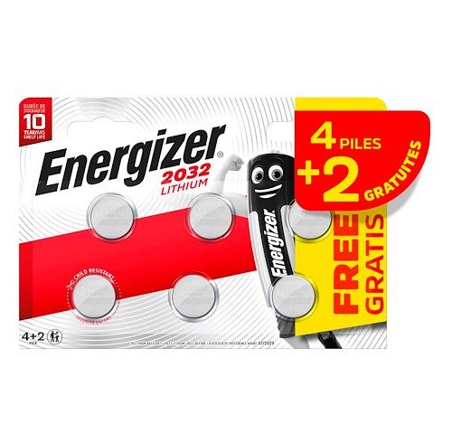 Pile bouton CR 2032 lithium Energizer 240 mAh 3 V 6 pc(s)