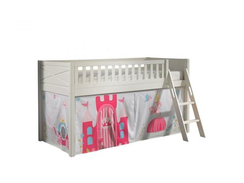 Vipack - Lit mezzanine Scott avec rideau Princess - Blanc - Image 3
