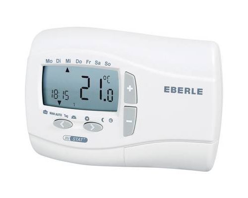 Thermostat dambiance Eberle INSTAT+ 2R en façade programme hebdomadaire 7 à 32 °C