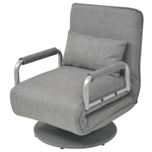 Fauteuil Pivotant et Canap&eacute;-lit Tissu Gris Clair vidaXL - Gris clair