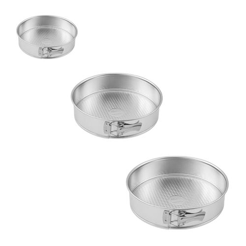 Non Communiqué Gris Set De 3 Moules À Manqué À Charnière 18,5 Cm + 26 Cm + 28 Cm Zenker Silver