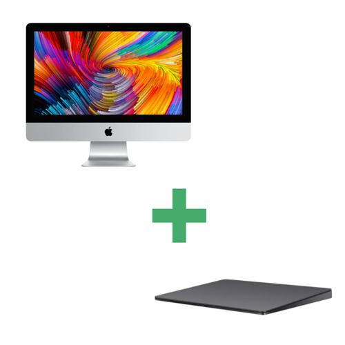 iMac 21,5 4K 2017 Core i5 3 Ghz 16 Go 1,024 To Fusion Drive Argent Reconditionné - Trackpad 2 Gris Sidéral Inclus