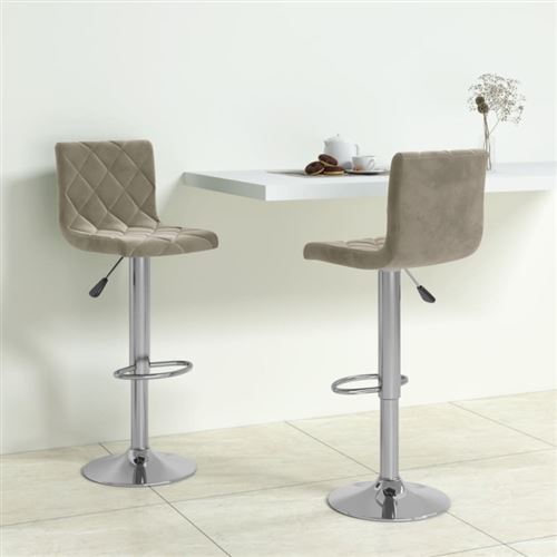 Vidaxl Gris Tabourets - Velours - Image 3