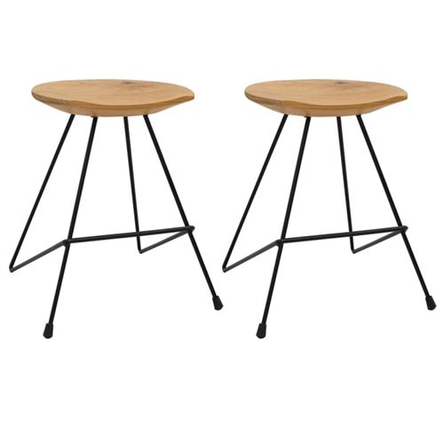 vidaXL Tabourets 2 pcs Bois de teck massif