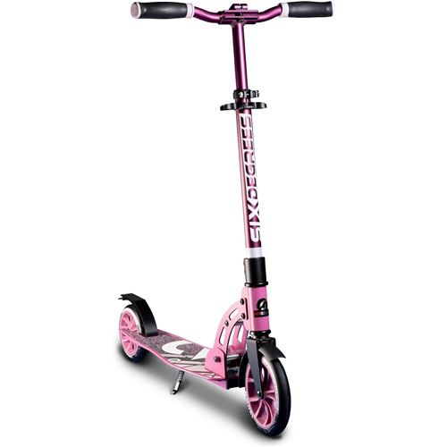 SIX DEGREES Trottinette enfant 2 roues &eacute;volutive pliable aluminium Junior 180/145 mm rose 