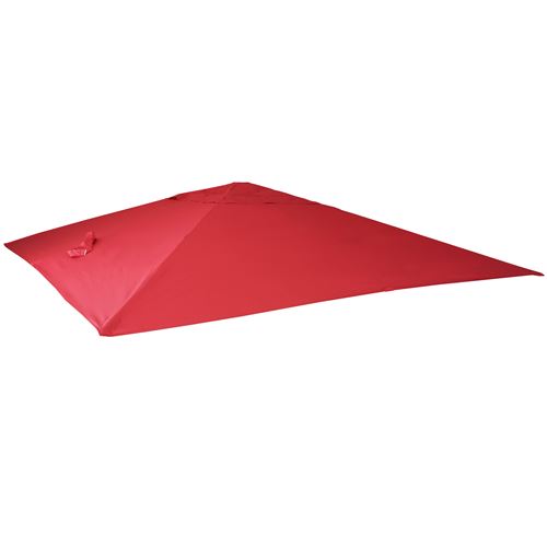 Revêtement pour parasol de luxe MENDLER HWC-A96 3,5x3,5m Ø4,95m polyester 4kg rouge