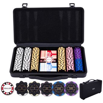 Malette de Poker Noire - 300 Jetons 14g avec Numérotation (Valeurs 1 à 500) pour 6 joueurs - 1