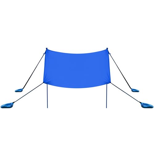 Auvent de plage giantex bleu 210x210cm avec sac de transport et 4 sacs de sable en lycra UPF 50+ pour plage, camping