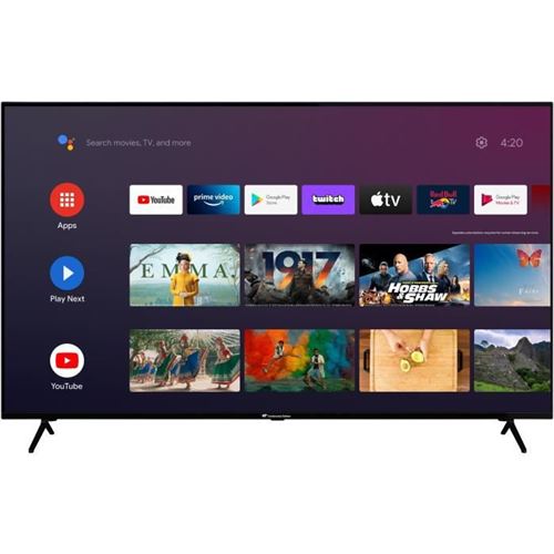 CONTINENTAL EDISON CEQLED65SA22B3 - TV QLED UHD 4K 65'' (164cm) - Android TV - Noir