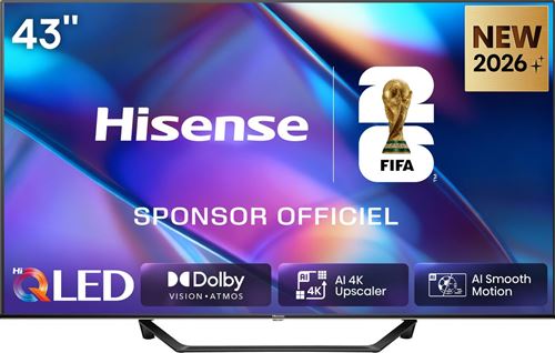 TV QLED Smart TV Hisense 43A7S 43 pouces Ultra HD 4K Noir