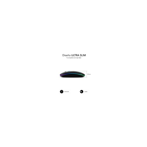 SUBBLIM  Submo-ldflat1 Rgb 1600 Dpi Wireless Mouse Noir