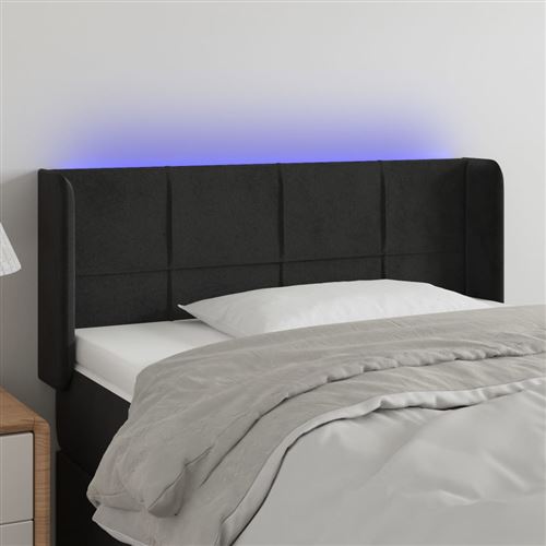 vidaXL Tête de lit à LED Noir 103x16x78/88 cm Velours3123280