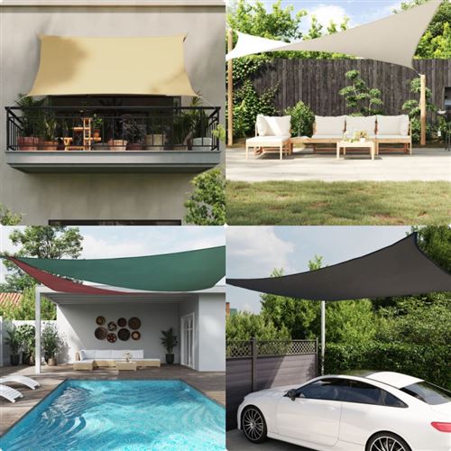 vidaXL Voile de parasol tissu oxford rectangulaire 3,5x5 m beige