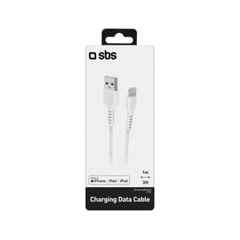 Câble données et recharge SBS USB vers Lightning 1 m Blanc